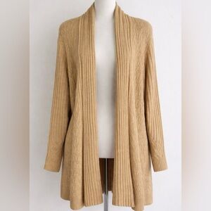 Lane Bryant Women’s 18/20 Plus Open Front Longline Cardigan Sweater Tan Duster